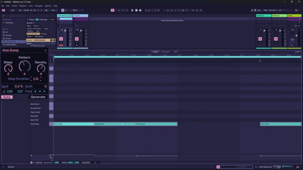XNBeatsMusic zeigt den Rhythmusgenerator von Ableton