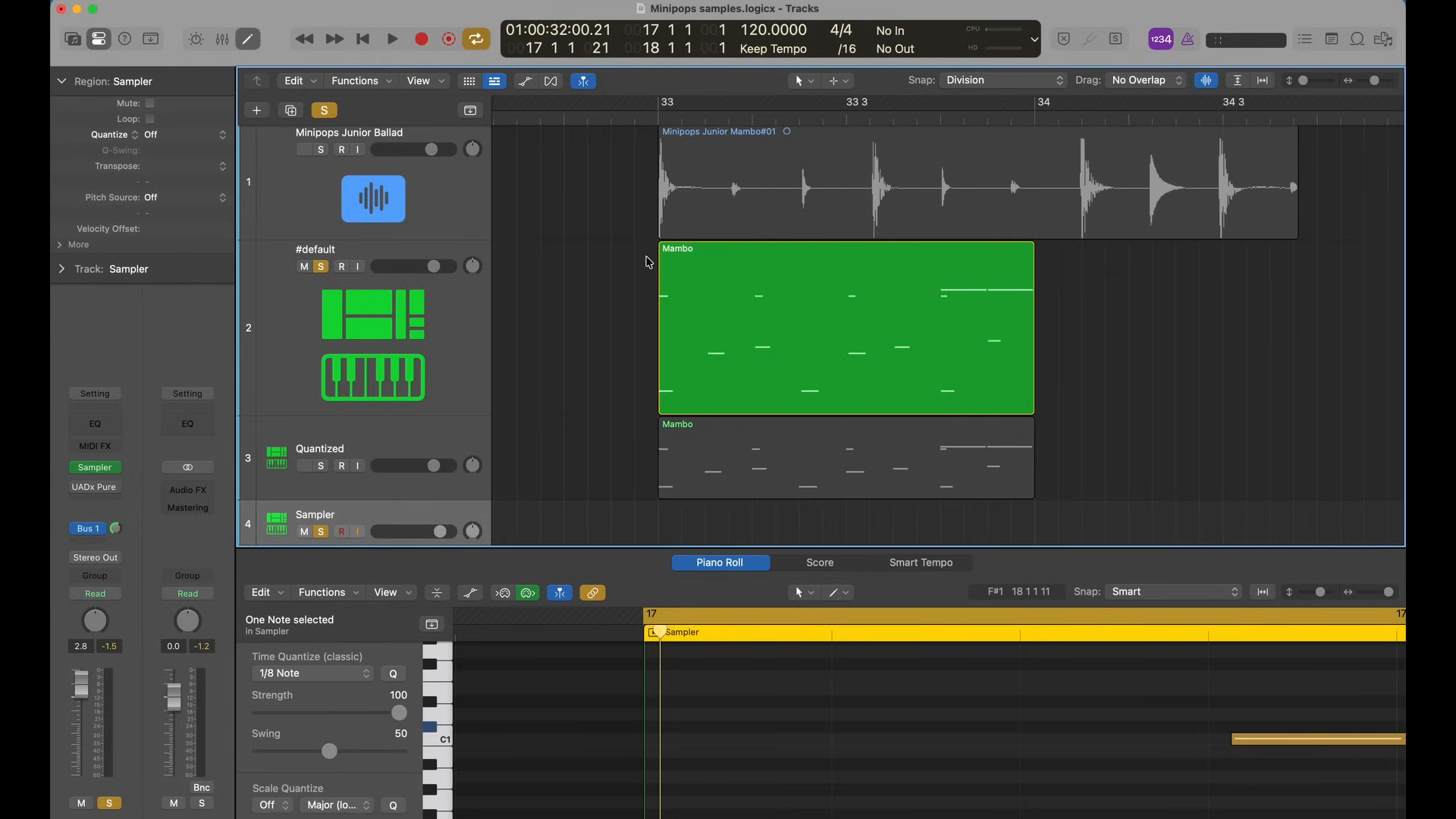 und du findest es auch beim Hören der Kicks, der erste Kick und der zweite Kick sind leicht unterschiedlich
