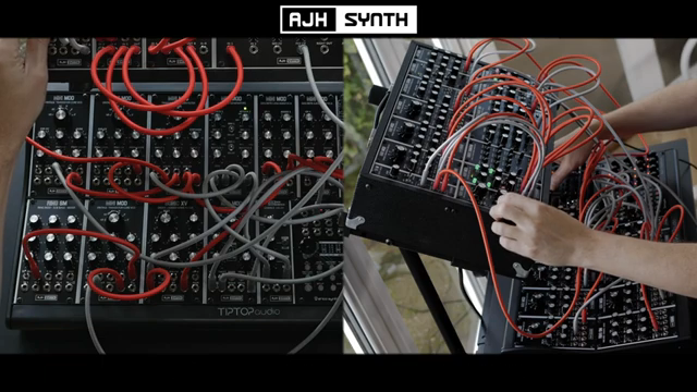 A simple Moog-style bass line using the Transistor Ladder Filter is accompanied by a pitched drone from 2 VCO's going into the Wave Swarm…