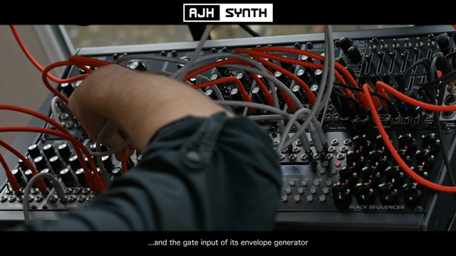 Percussion comes from the Entropic Doom, with random stepped voltages from the Tap Tempo VC-LFO modulating its built-in low pass filter…