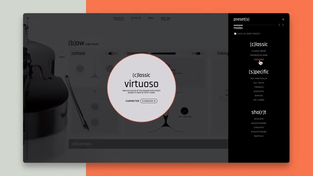 Der Virtuoso-Modus ist ein fortgeschrittener Spielmodus, der es erlaubt, die Bogenbewegung in Echtzeit mit maximaler Präzision und Nuancen…