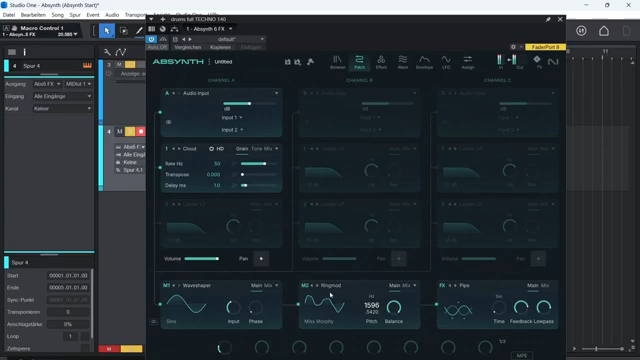 Ja und so ein Effekt gibt es jetzt hier tatsächlich bei Absinth nicht, der hier mitgeliefert wird und wie man sieht, kann man sich das…
