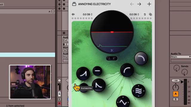Jetzt reagiert das Noise, aber diese Reaktion ist verschoben und erzeugt diesen richtig coolen rhythmischen Effekt.