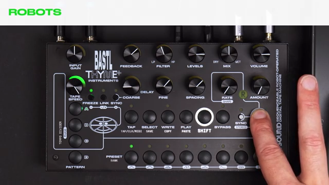 Roboter kann ein normales LFO mit verschiedenen Wellenformen, Trigger-Ramp, Envelope-Follower oder externer CV-Eingang sein.