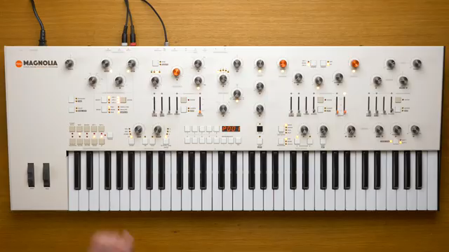 Jede weiße LED zeigt, dass ihre zugehörige Funktion von einer Modulationsquelle moduliert wird, und jede rote LED zeigt, dass die…