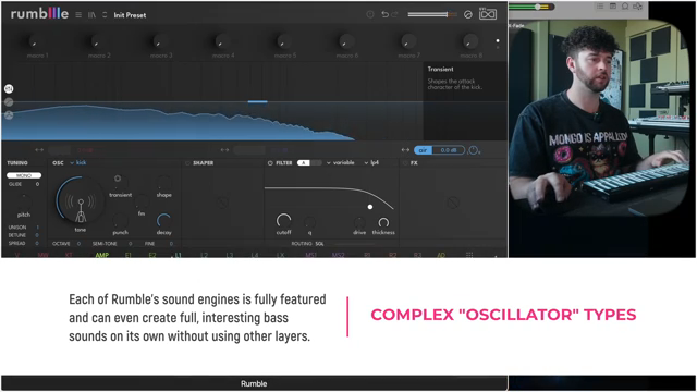 Du hast eine ganze Reihe richtig cooler Sachen wie analog, Wavefolding, Samples, einen Kick-Generator, den ich echt feiere.