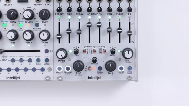 Sie können momentweise aktiviert, eingerastet oder extern getriggert werden, um deinem Reverb interessante neue Klangfarben zu verleihen.