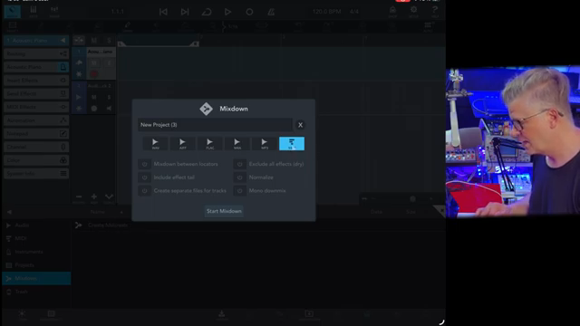 So you can also export the MIDI file mix down of your song.