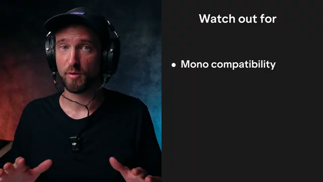 Wenn der Reverb zu breit wird, kann es bei Mono-Wiedergabe im Club zu Phasenauslöschungen kommen.